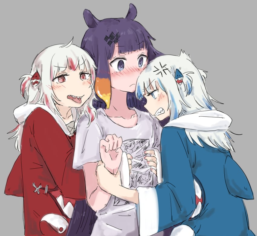 gawr gura and ninomae ina'nis (hololive and 2 more) drawn by aoi_(aoisaka)