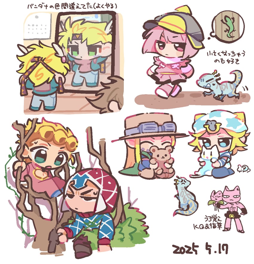joseph joestar, caesar anthonio zeppeli, giorno giovanna, johnny joestar, gyro zeppeli, and 6 more (jojo no kimyou na bouken and 4 more) drawn by rizometa28