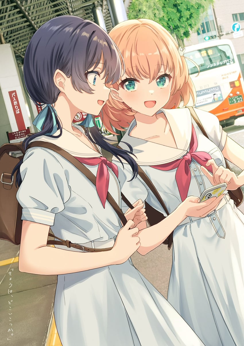 hinoshita kaho and murano sayaka (love live! and 1 more) drawn by siokazunoko