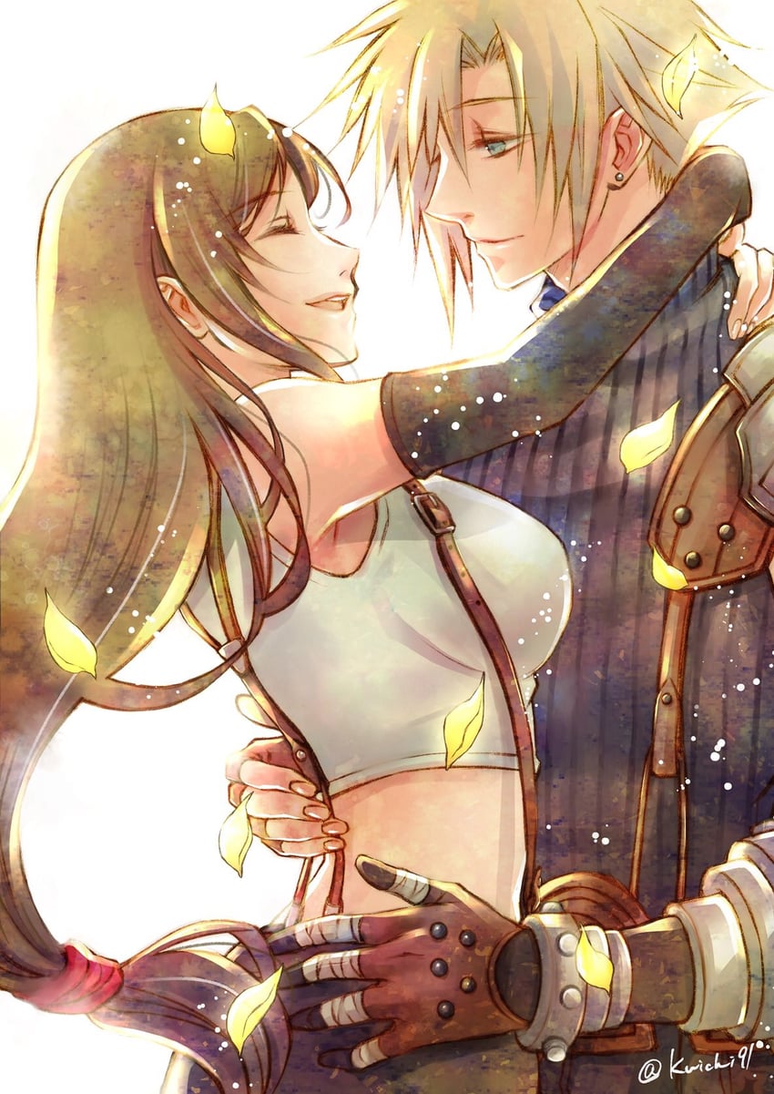 tifa lockhart and cloud strife (final fantasy and 1 more) drawn by quichi_91