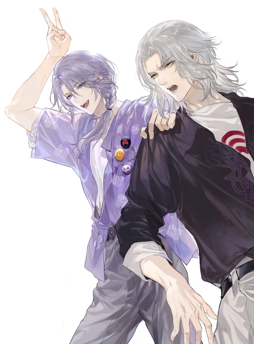 emet-selch and hythlodaeus (final fantasy and 1 more) drawn by nevakuma_(fanfanas)