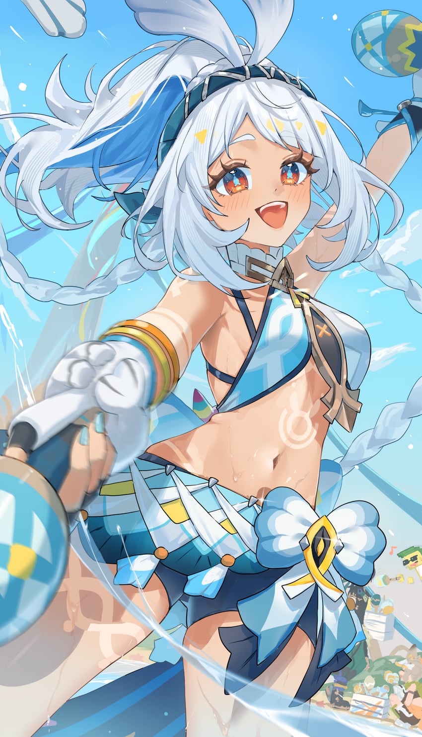 mualani, kinich, kachina, and ajaw (genshin impact) drawn by tsukimori_mochi