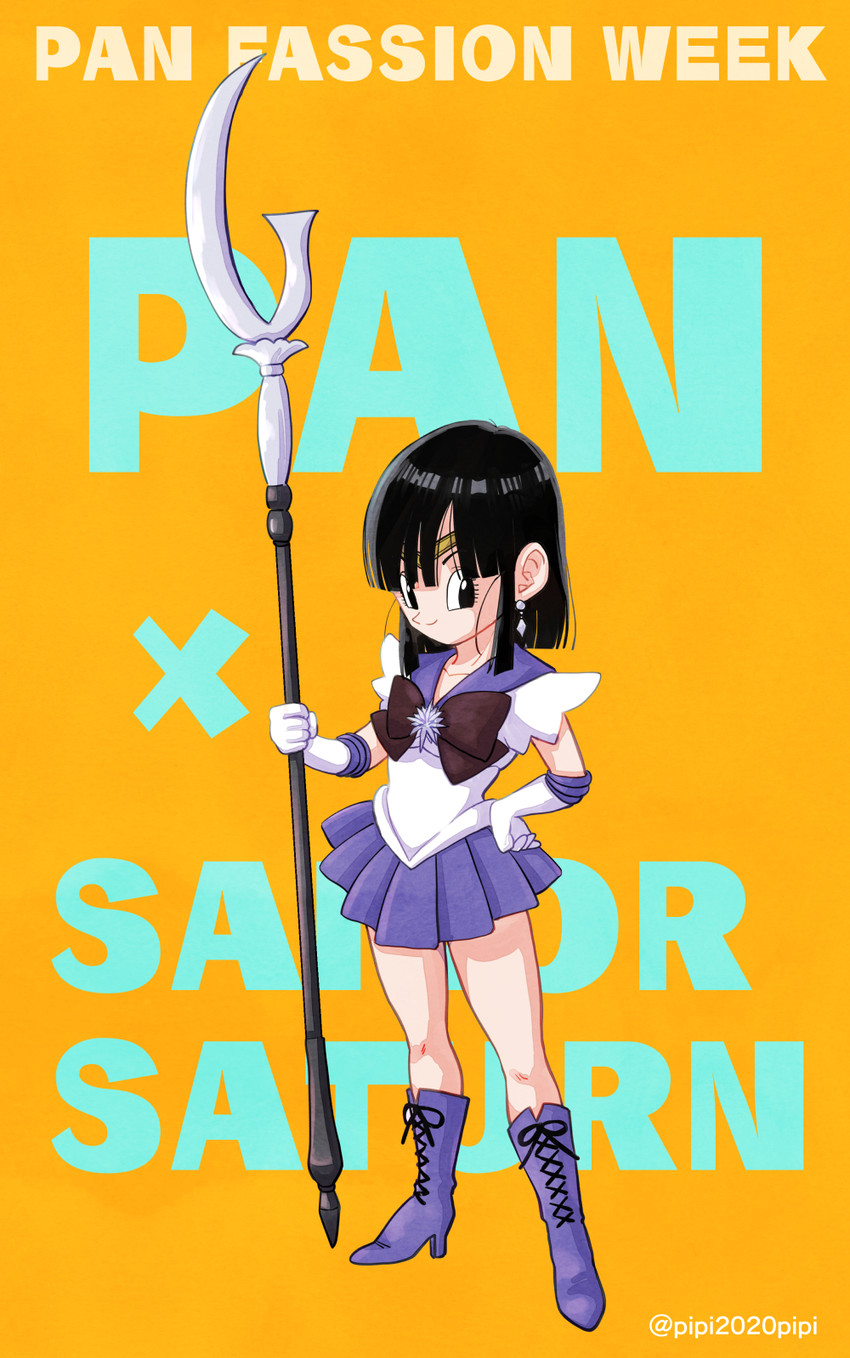 pan, sailor saturn, and minaguchi yuuko (dragon ball and 2 more) drawn by pipi2020pipi