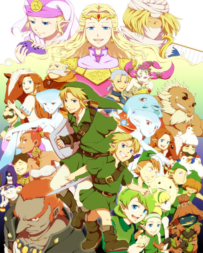 link, princess zelda, ganondorf, young link, sheik, and 22 more (the legend of zelda and 1 more) drawn by saiba_(henrietta)