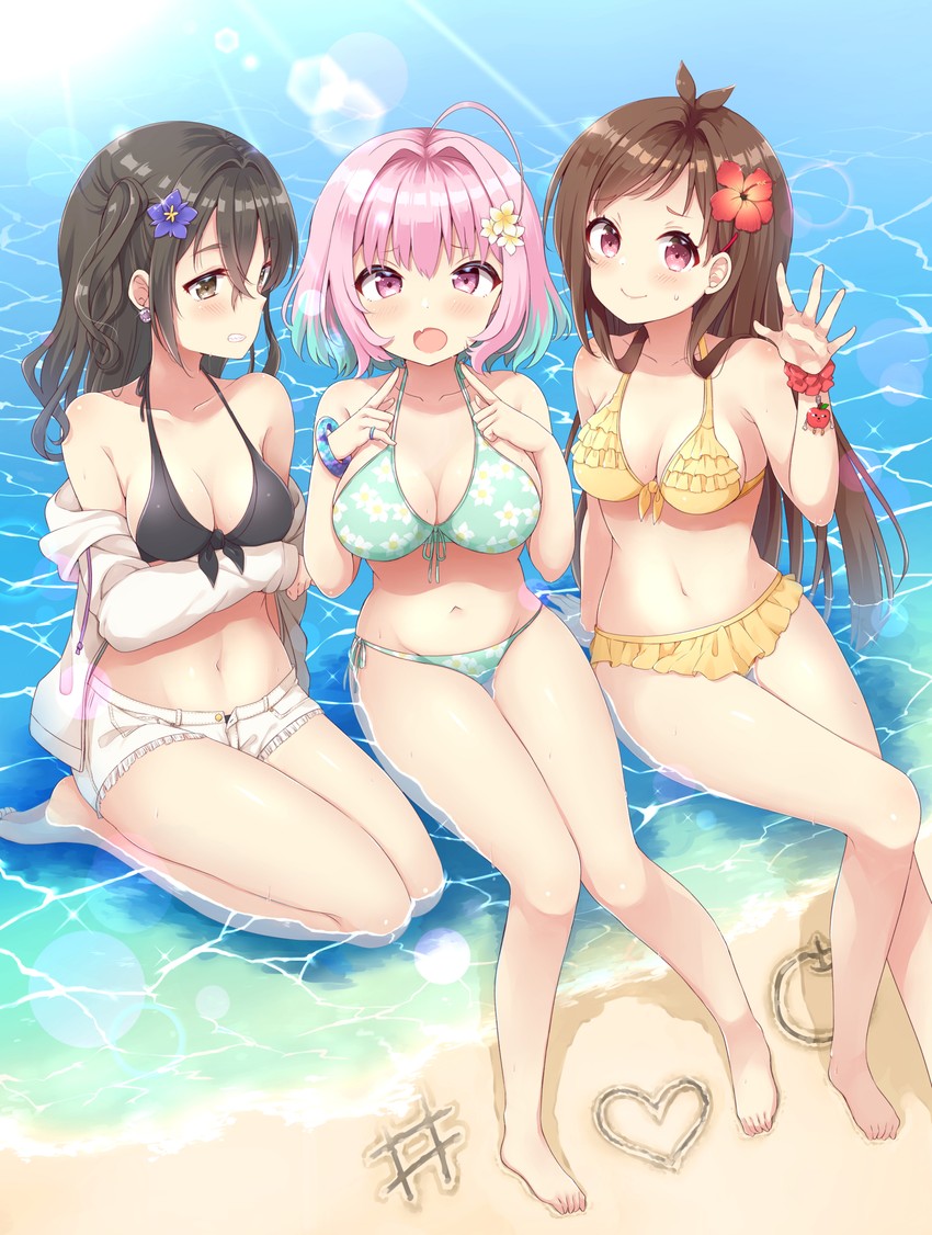 yumemi riamu, sunazuka akira, and tsujino akari (idolmaster and 1 more) drawn by yoshikita_popuri