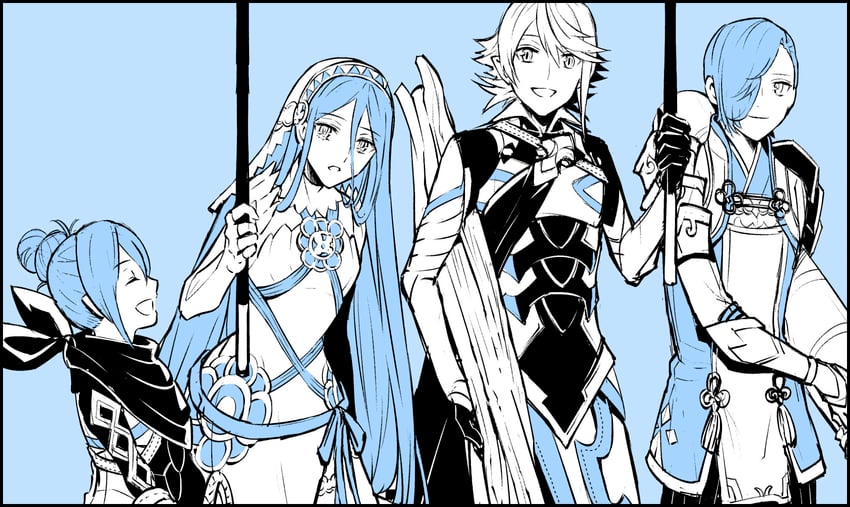 azura, male corrin, female kana, and shigure (fire emblem and 1 more) drawn by amao_miyuki