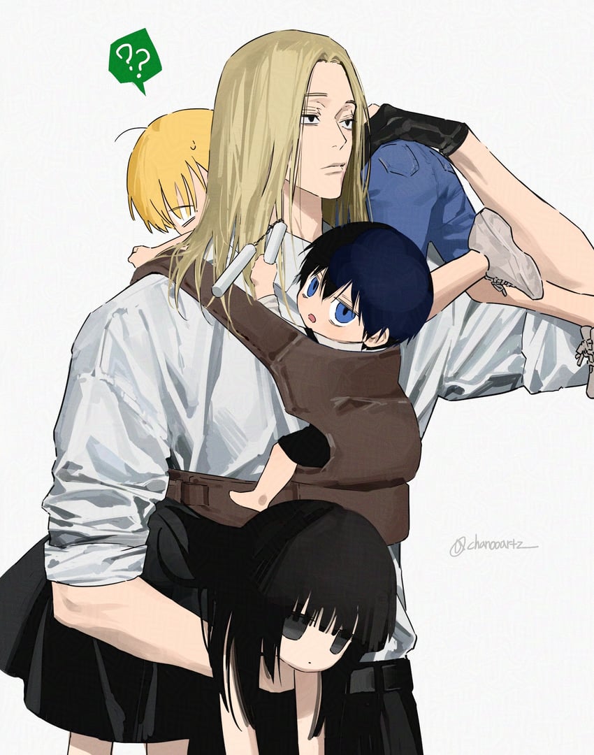 osaragi, shishiba, and shin (sakamoto days) drawn by chanoo_artz