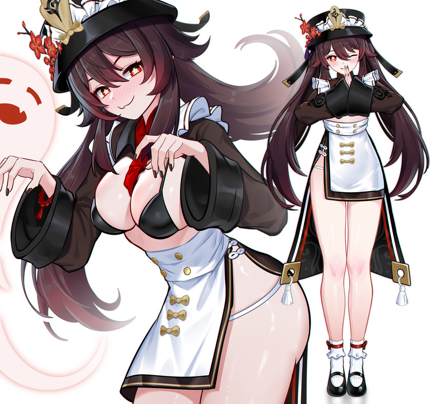 hu tao and boo tao (genshin impact) drawn by 95_(jiuwujiang)