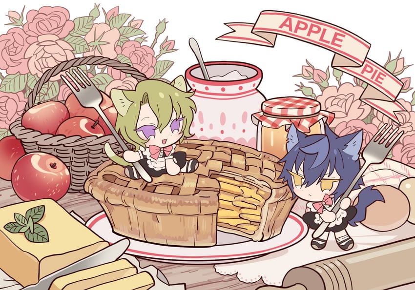 tomoe hiyori and sazanami jun (ensemble stars!) drawn by meremero
