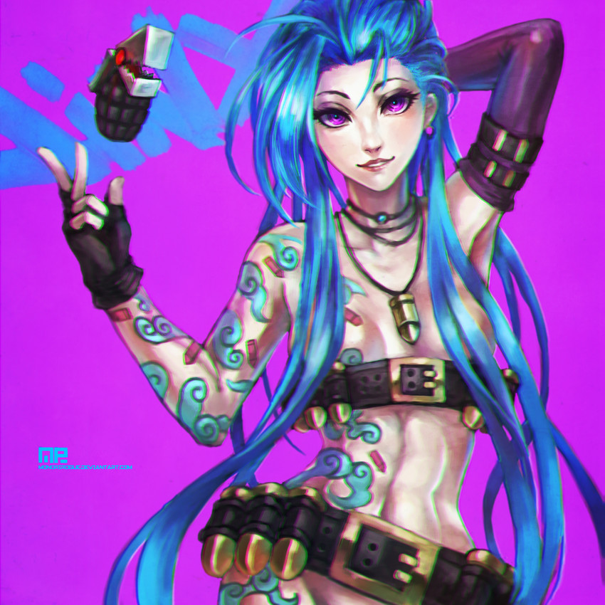 jinx (league of legends) drawn by monori_rogue