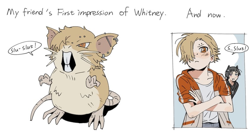 whitney and raticate (pokemon and 1 more) drawn by azuran_999