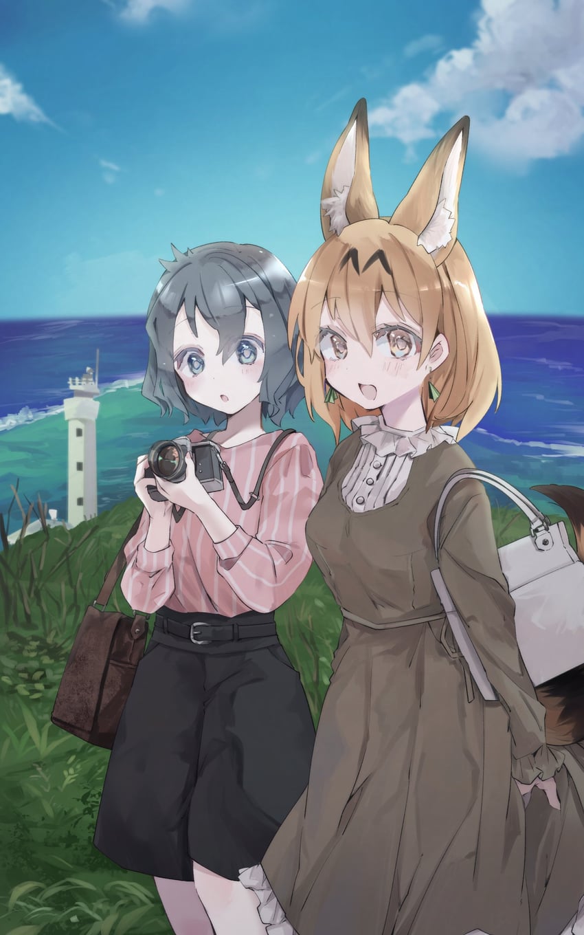 serval and kaban (kemono friends) drawn by nanana_(nanana_iz)