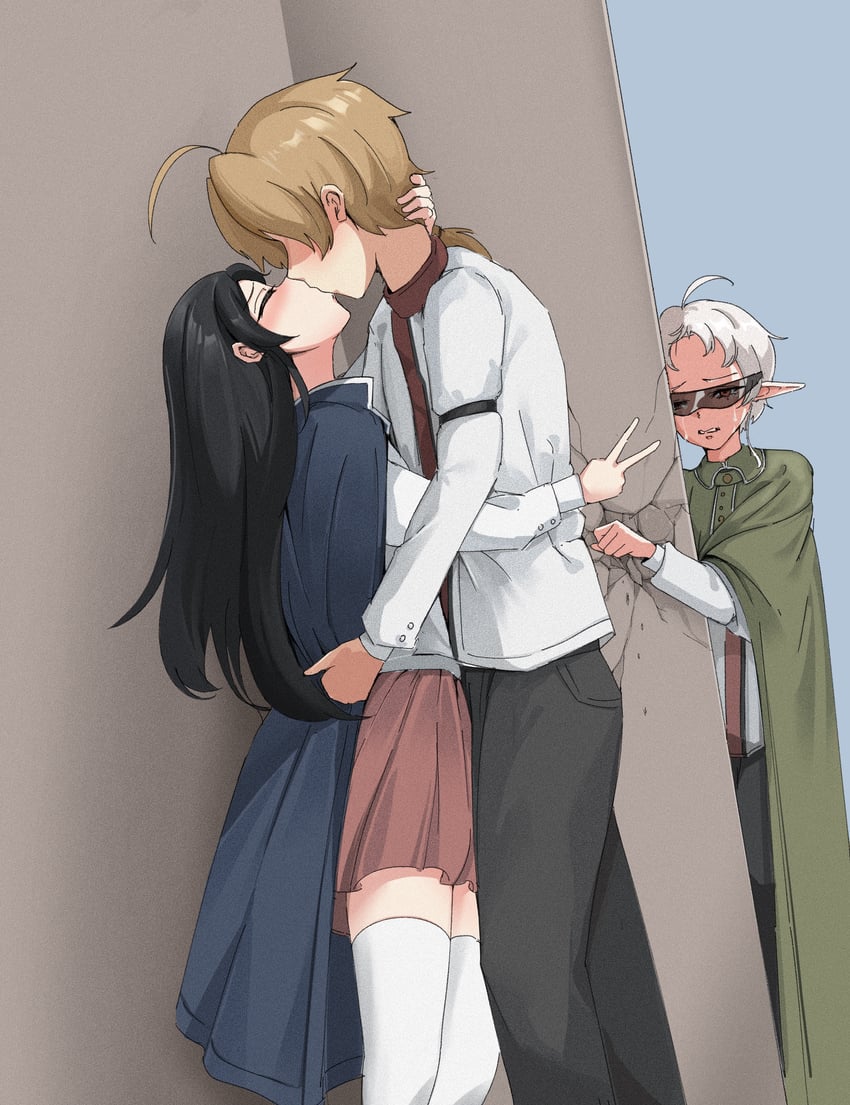 sylphiette, rudeus greyrat, and nanahoshi shizuka (mushoku tensei) drawn by qiweiyan