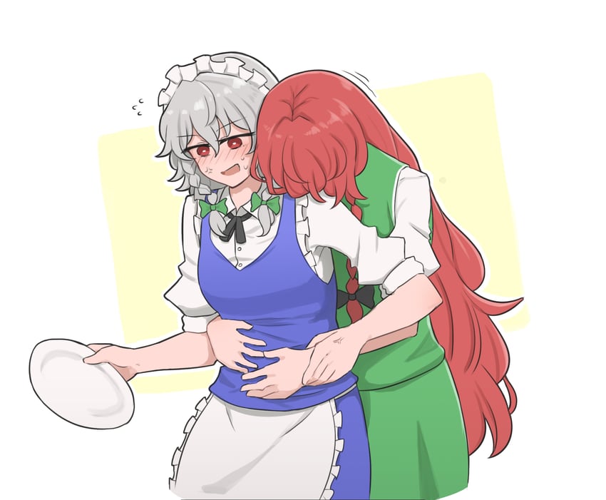 izayoi sakuya and hong meiling (touhou) drawn by mata_(matasoup)