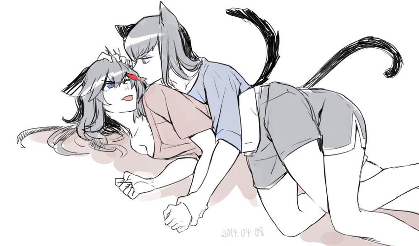 matoi ryuuko and kiryuuin satsuki (kill la kill) drawn by allenkung1