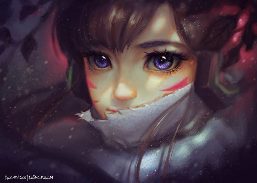 d.va (overwatch and 1 more) drawn by david_pan
