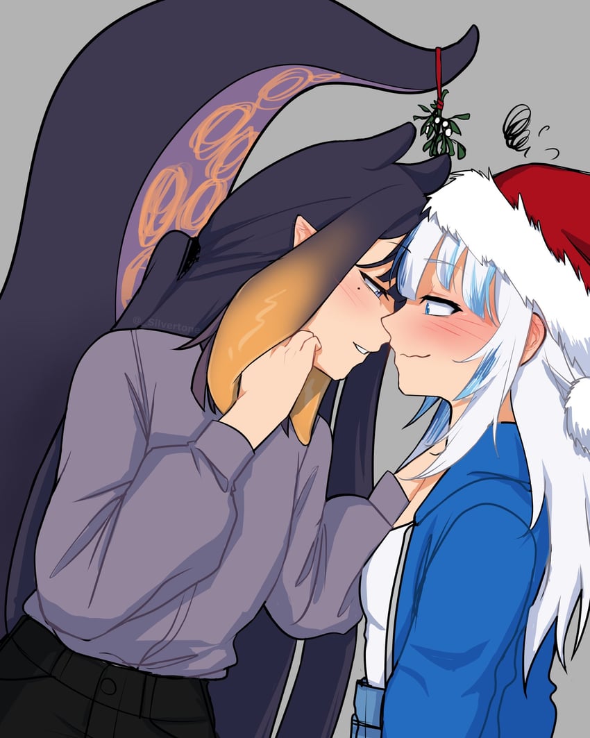 gawr gura and ninomae ina'nis (hololive and 1 more) drawn by rei_(_silvertone)