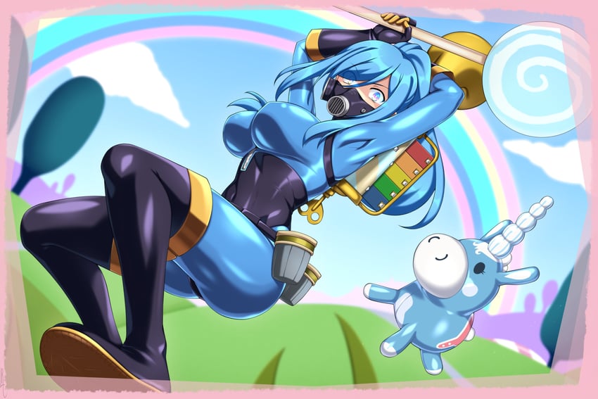 pyro, blu pyro, and balloonicorn (team fortress 2) drawn by lindaroze