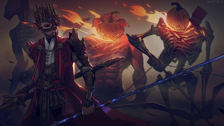 enderman, technoblade, edward, moon, and hubert (minecraft and 2 more) drawn by neytirix