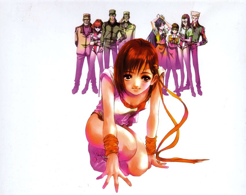 takaya noriko, jung freud, amano kazumi, oota kouichirou, higuchi kimiko, and 2 more (top wo nerae!) drawn by mikimoto_haruhiko