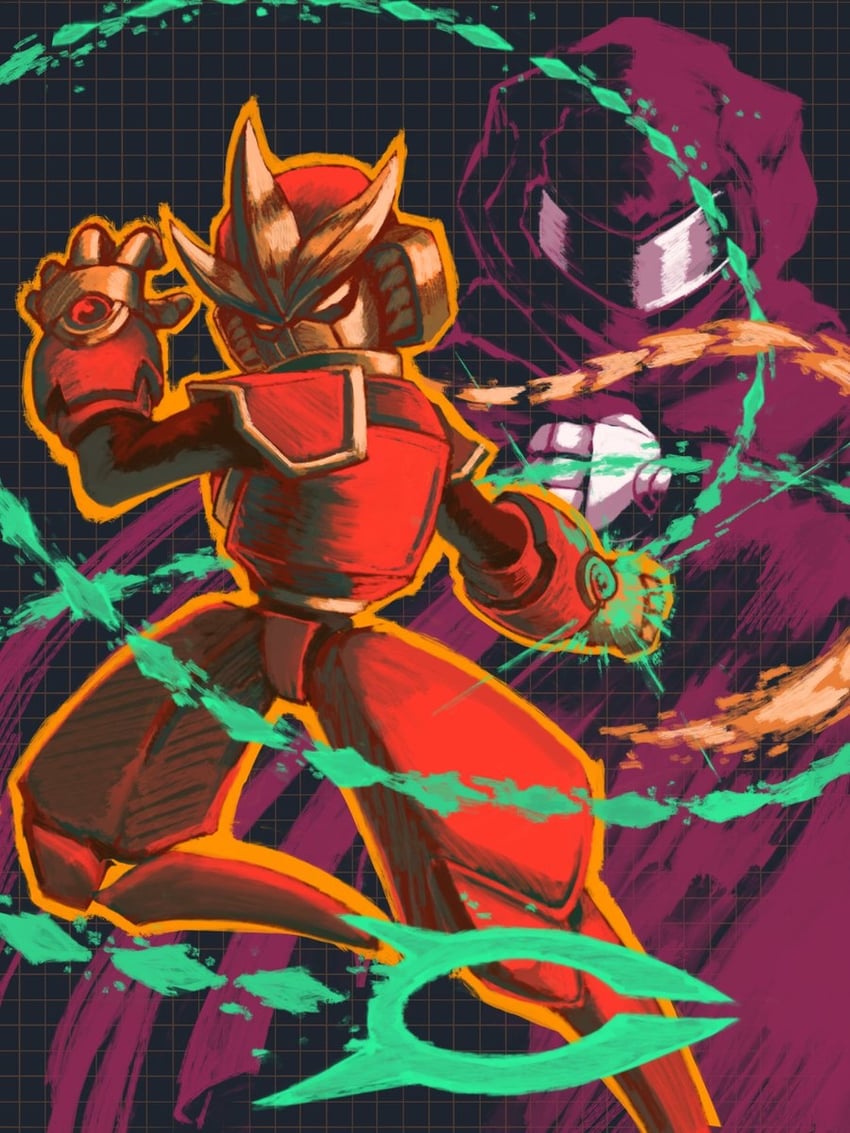 nega and kai (mega man and 3 more) drawn by algro778