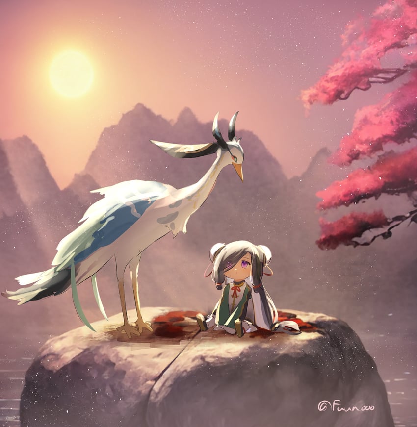 shenhe, xianyun, and cloud retainer (genshin impact) drawn by fujito_(call_f_)