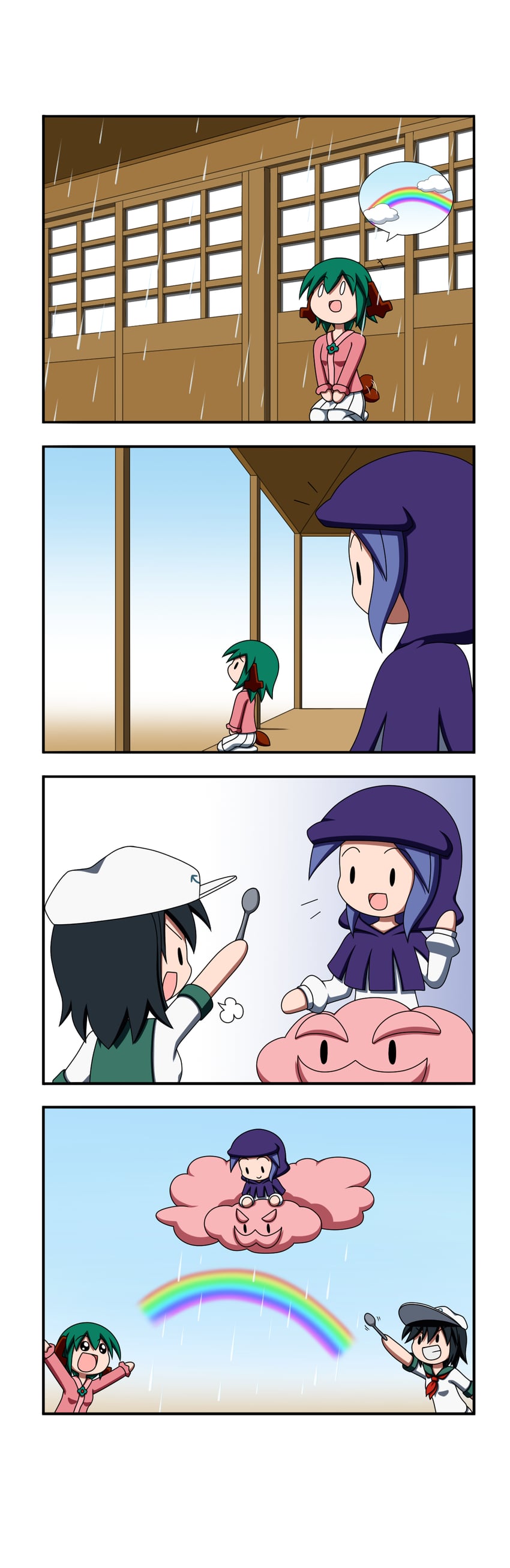 murasa minamitsu, kumoi ichirin, kasodani kyouko, and unzan (touhou) drawn by rakugaki-biyori