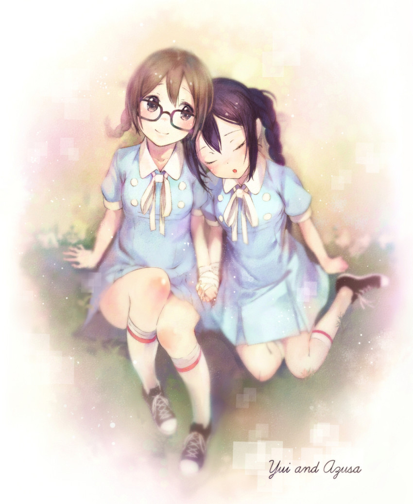 nakano azusa and hirasawa yui (k-on! and 1 more) drawn by shouin