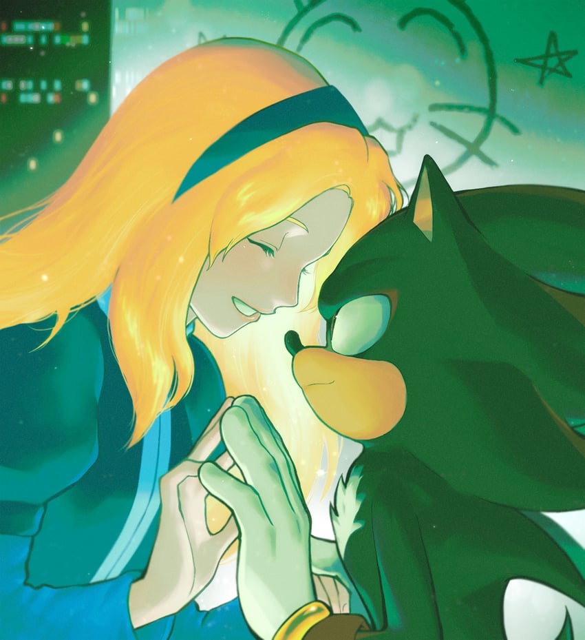 shadow the hedgehog and maria robotnik (sonic) drawn by negri