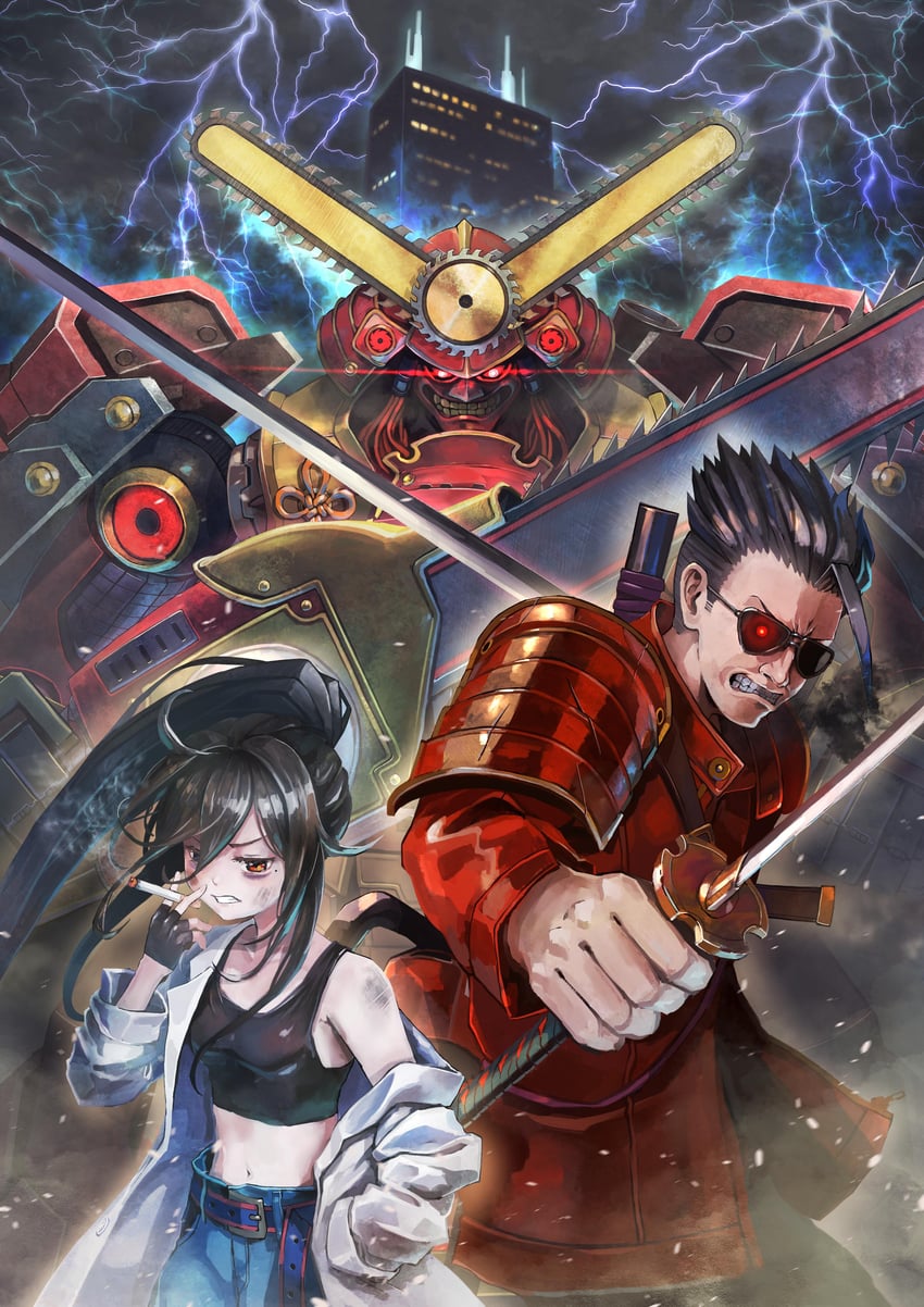toshiro watson, haku fuyuki, and chainsaw samurai (chainsaw samurai) drawn by hukutuuprunes
