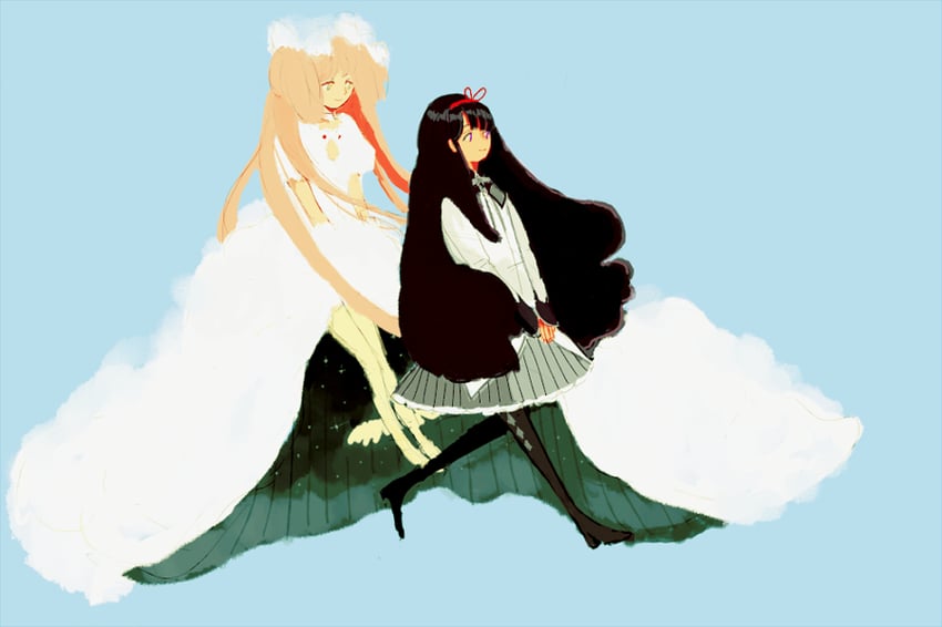 akemi homura, kaname madoka, and ultimate madoka (mahou shoujo madoka magica) drawn by jpmacca
