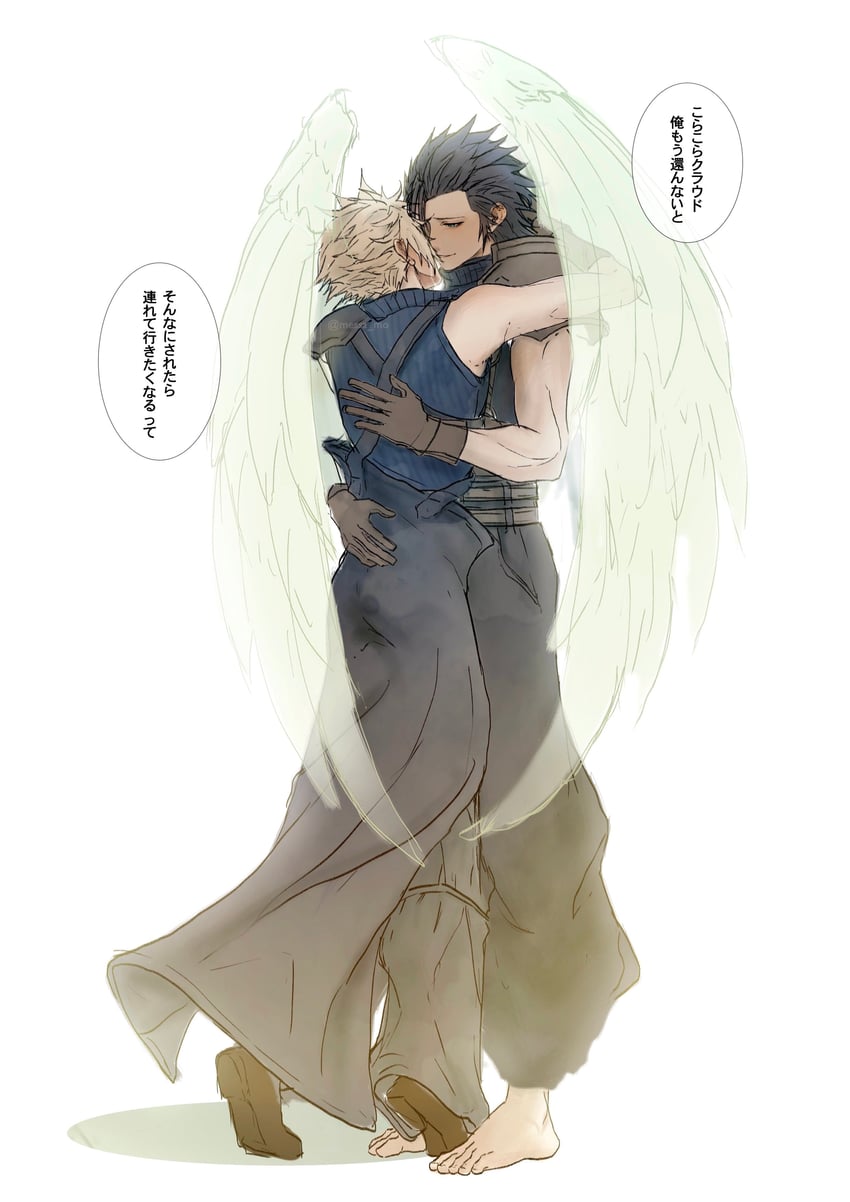 cloud strife and zack fair (final fantasy and 2 more) drawn by messa_mo