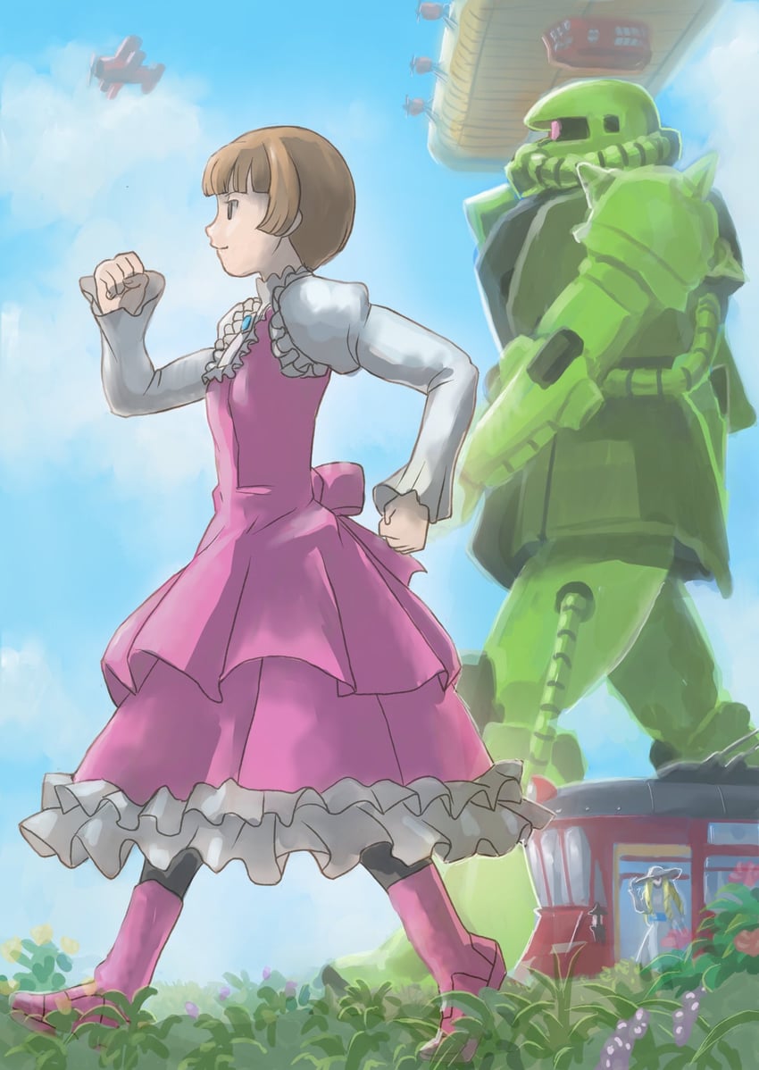 dianna soreil, kihel heim, sochie heim, and borjarnon (gundam and 1 more) drawn by k_katora