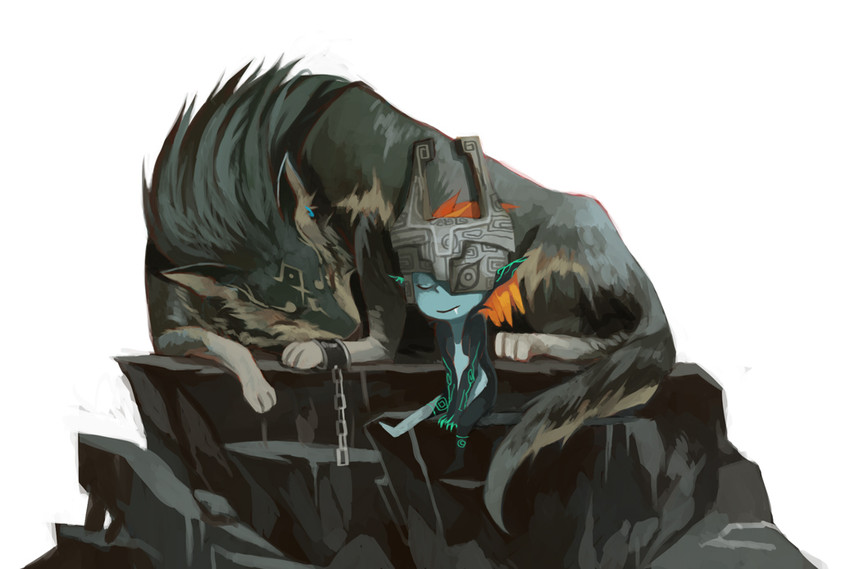 link, midna, and wolf link (the legend of zelda and 1 more) drawn by mooffin