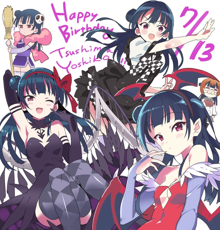 akemi homura, tsushima yoshiko, lilith, akuma homura, nyarlathotep, and 2 more (love live! and 7 more) drawn by rassie_s