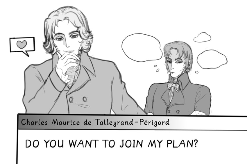 joseph fouche and charles maurice de talleyrand-perigord drawn by moonolivia