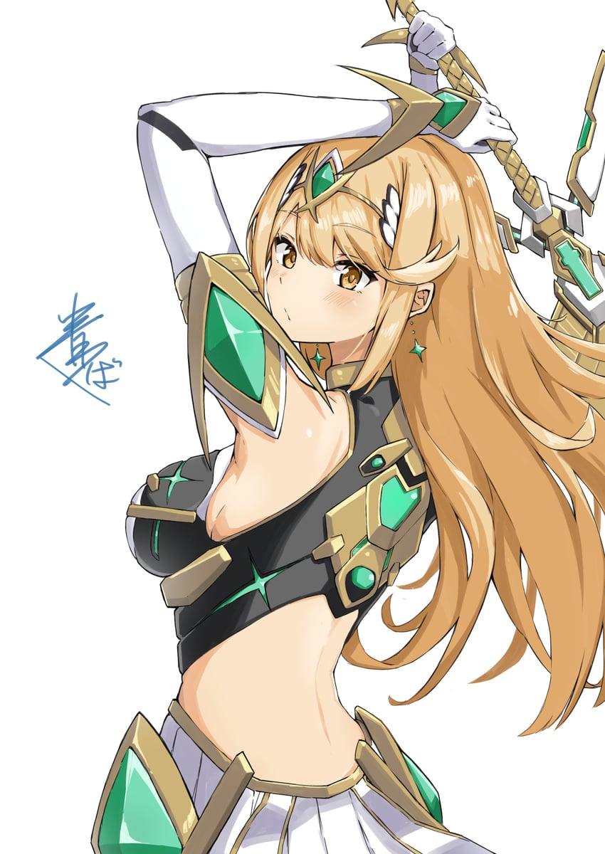 mythra (xenoblade chronicles and 1 more) drawn by aotsuba
