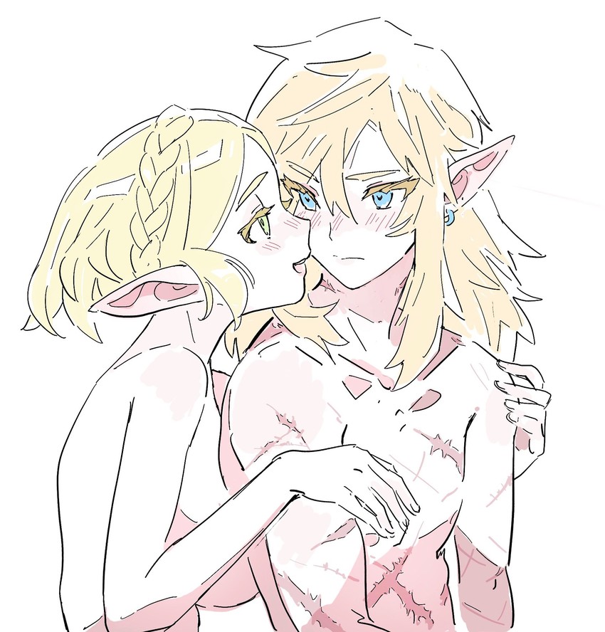link and princess zelda (the legend of zelda and 1 more) drawn by kaninn