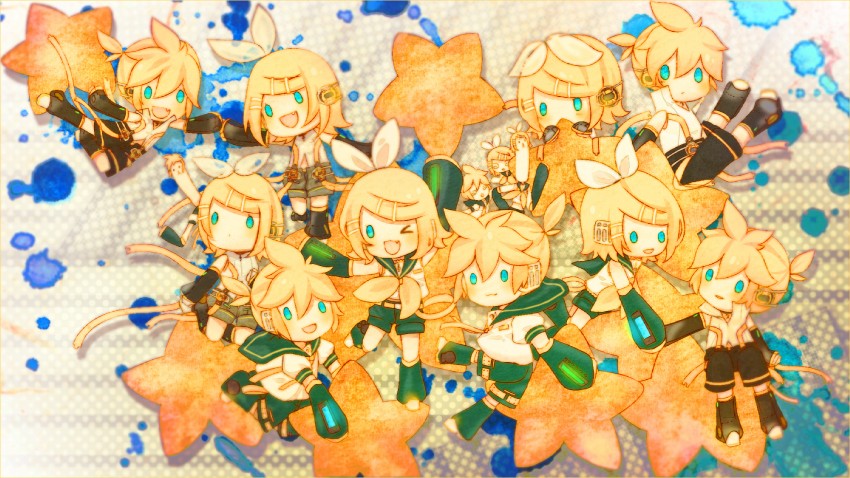 kagamine rin and kagamine len (vocaloid) drawn by soriku