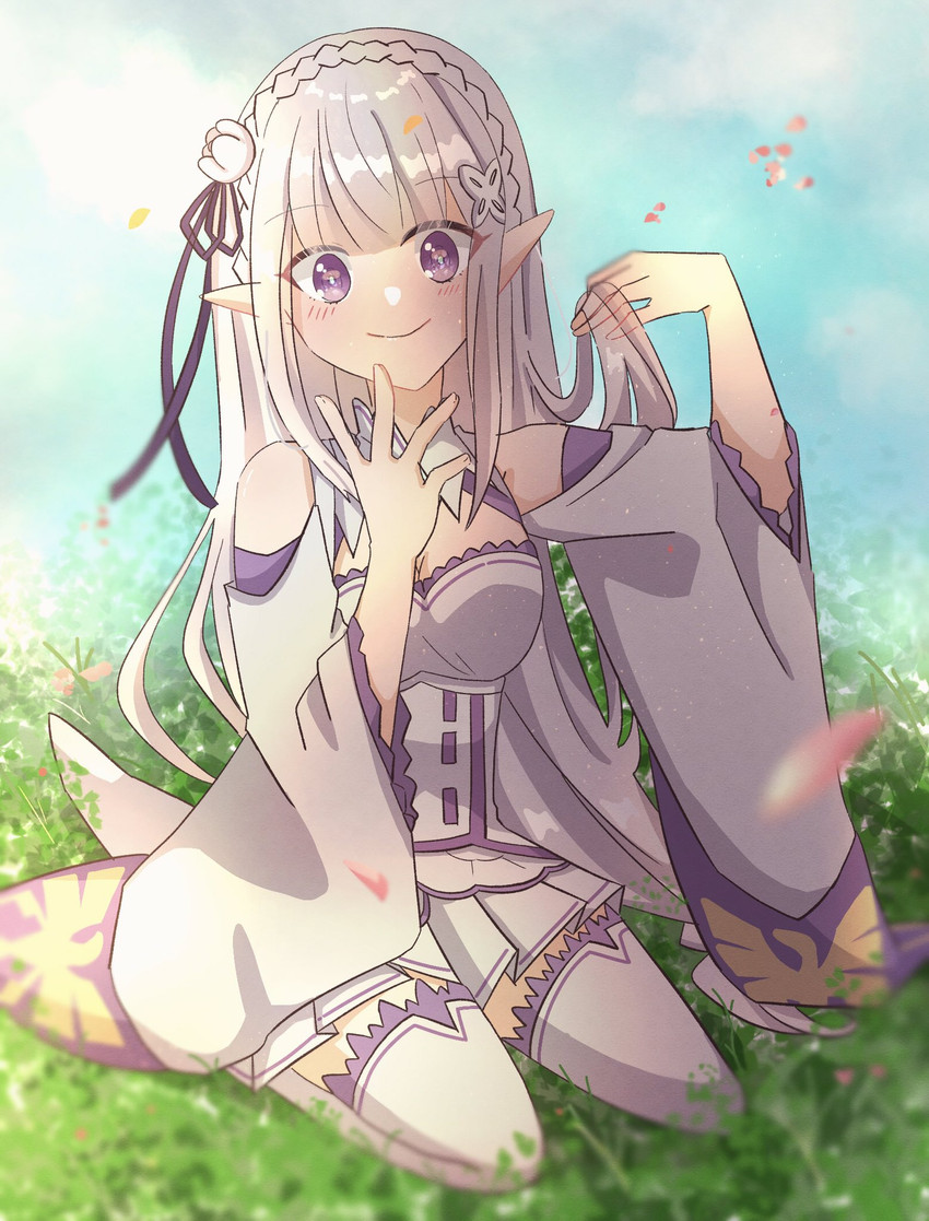 emilia (re:zero kara hajimeru isekai seikatsu) drawn by nanahoshi