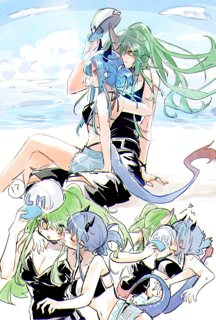 ch'en, hoshiguma, and female tourist c (arknights) drawn by mishima_coco
