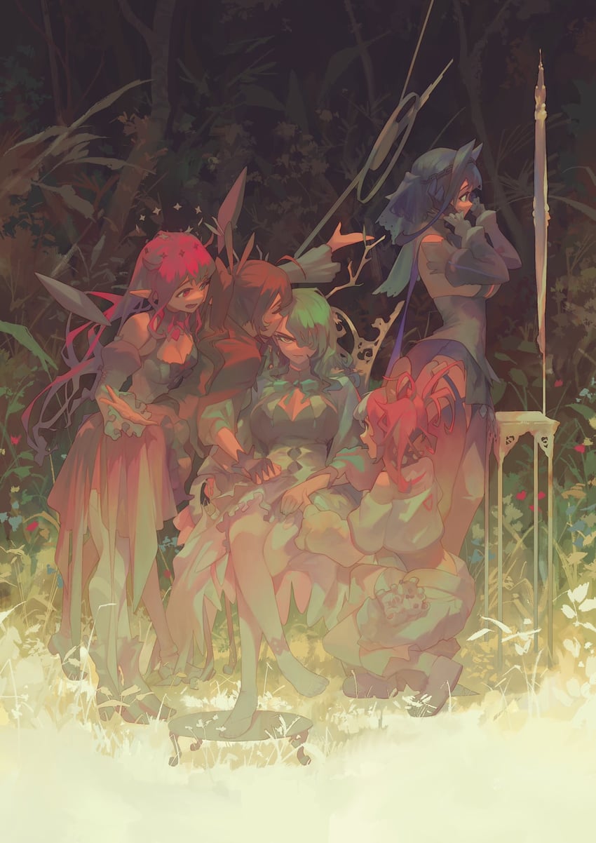 ouro kronii, nanashi mumei, hakos baelz, ceres fauna, and irys (hololive and 1 more) drawn by leonardo_vincent