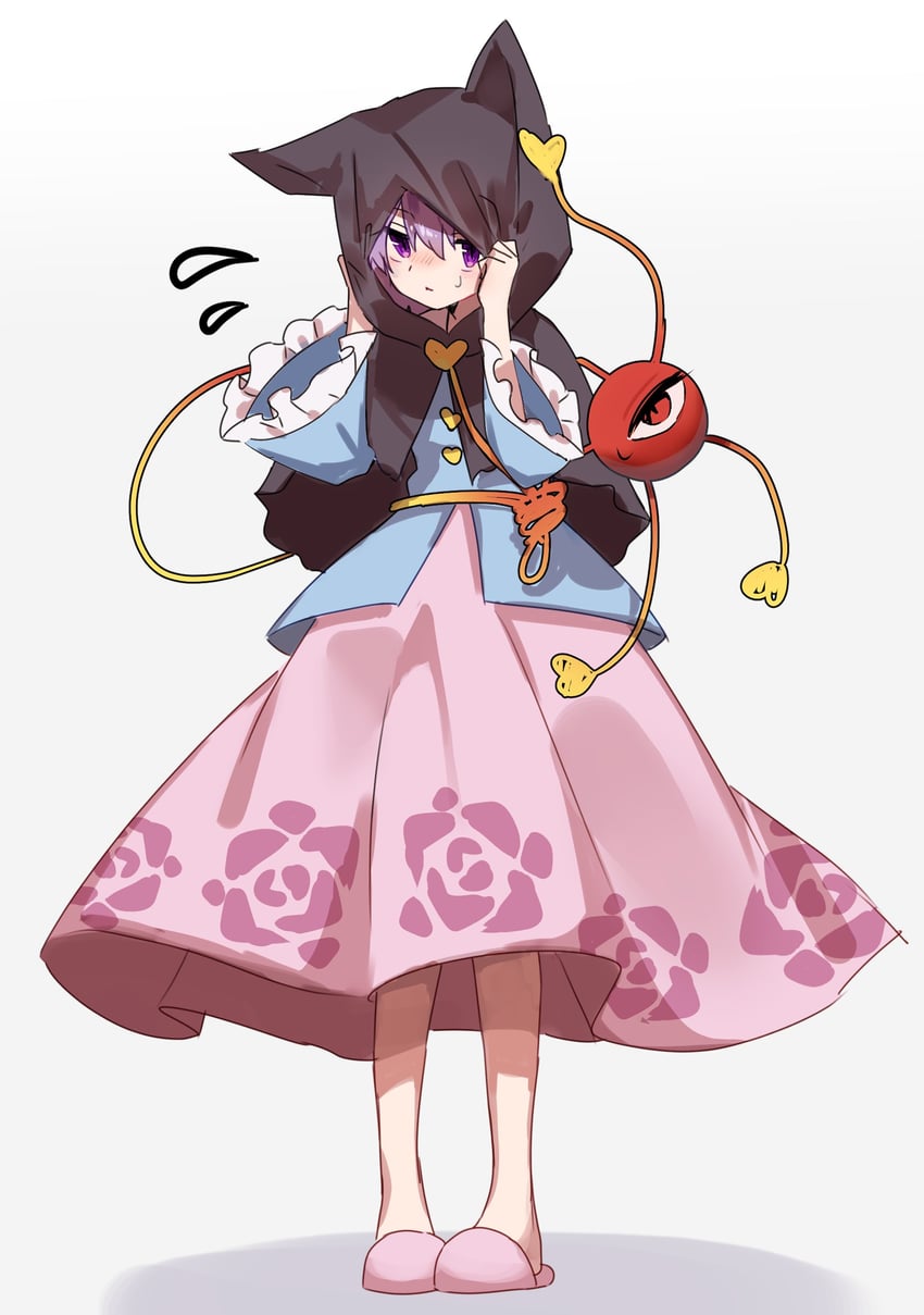 komeiji satori and big bad wolf (touhou and 1 more) drawn by nekomarurio