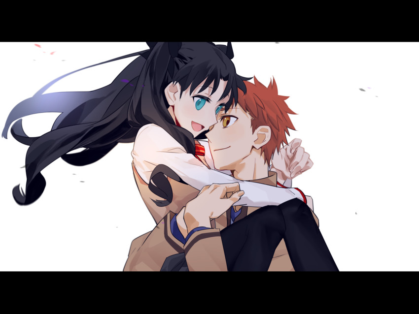 tohsaka rin and emiya shirou (fate and 1 more) drawn by dan_(2287981)