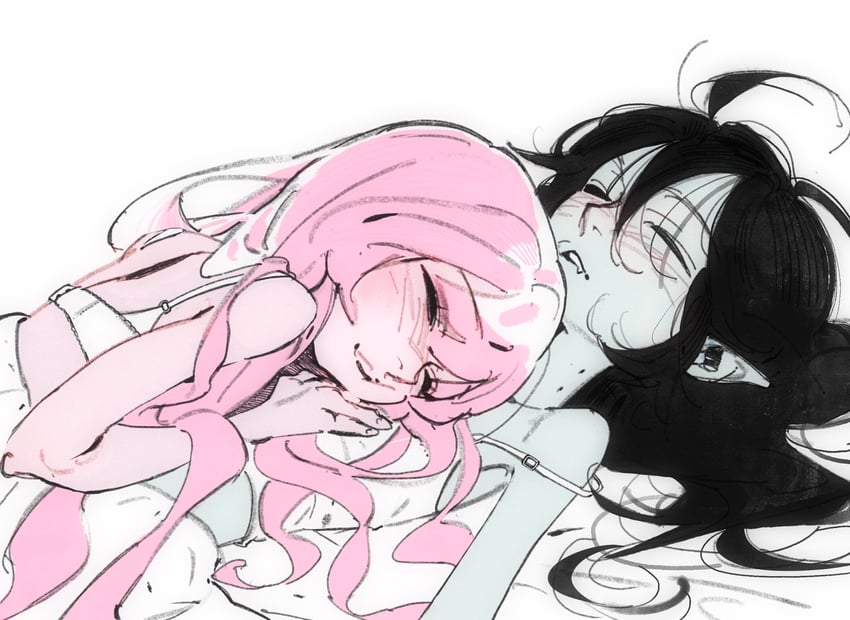 marceline abadeer and princess bonnibel bubblegum (adventure time) drawn by bermooli