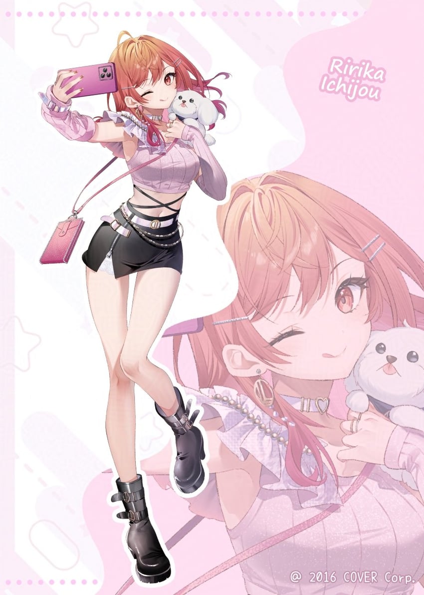 ichijou ririka and uni (hololive and 1 more) drawn by riichu