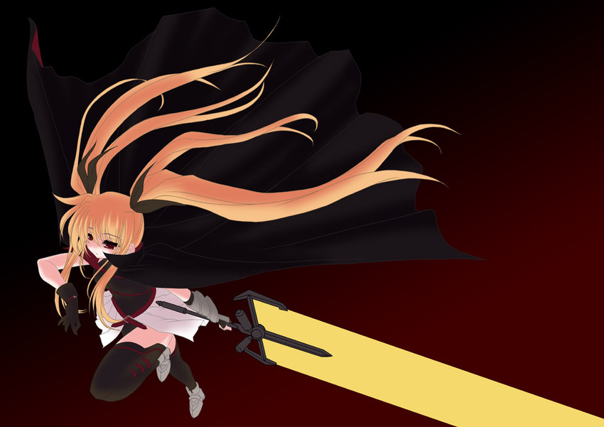 fate testarossa and bardiche (lyrical nanoha and 2 more) drawn by frapowa