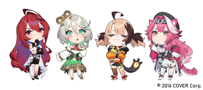 raora panthera, gigi murin, cecilia immergreen, and elizabeth rose bloodflame (hololive and 1 more) drawn by dasdokter