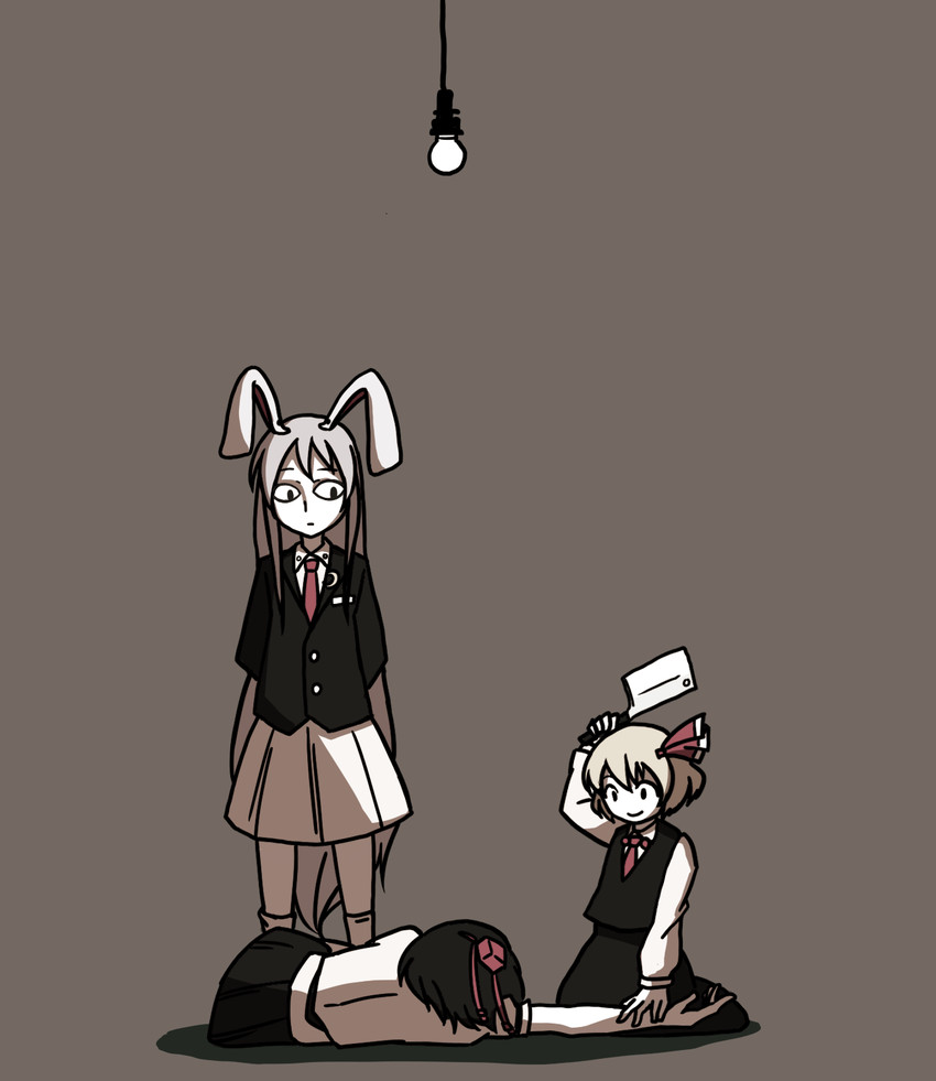 shameimaru aya, reisen udongein inaba, and rumia (touhou) drawn by inarou_(rakugakiproject)