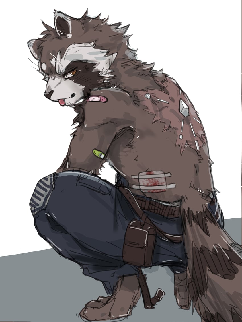 rocket raccoon (marvel and 1 more) drawn by ao_gravity